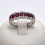 Anello Veretta con Diamanti e Rubini Giorgio Visconti