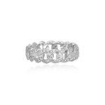 Anello Groumette Argentato con Zirconi Donna Mabina