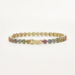Bracciale Tennis Dorato Fiore Multicolor  Donna Mabina