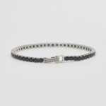 Bracciale Tennis Nero Grande in Argento Uomo Mabina