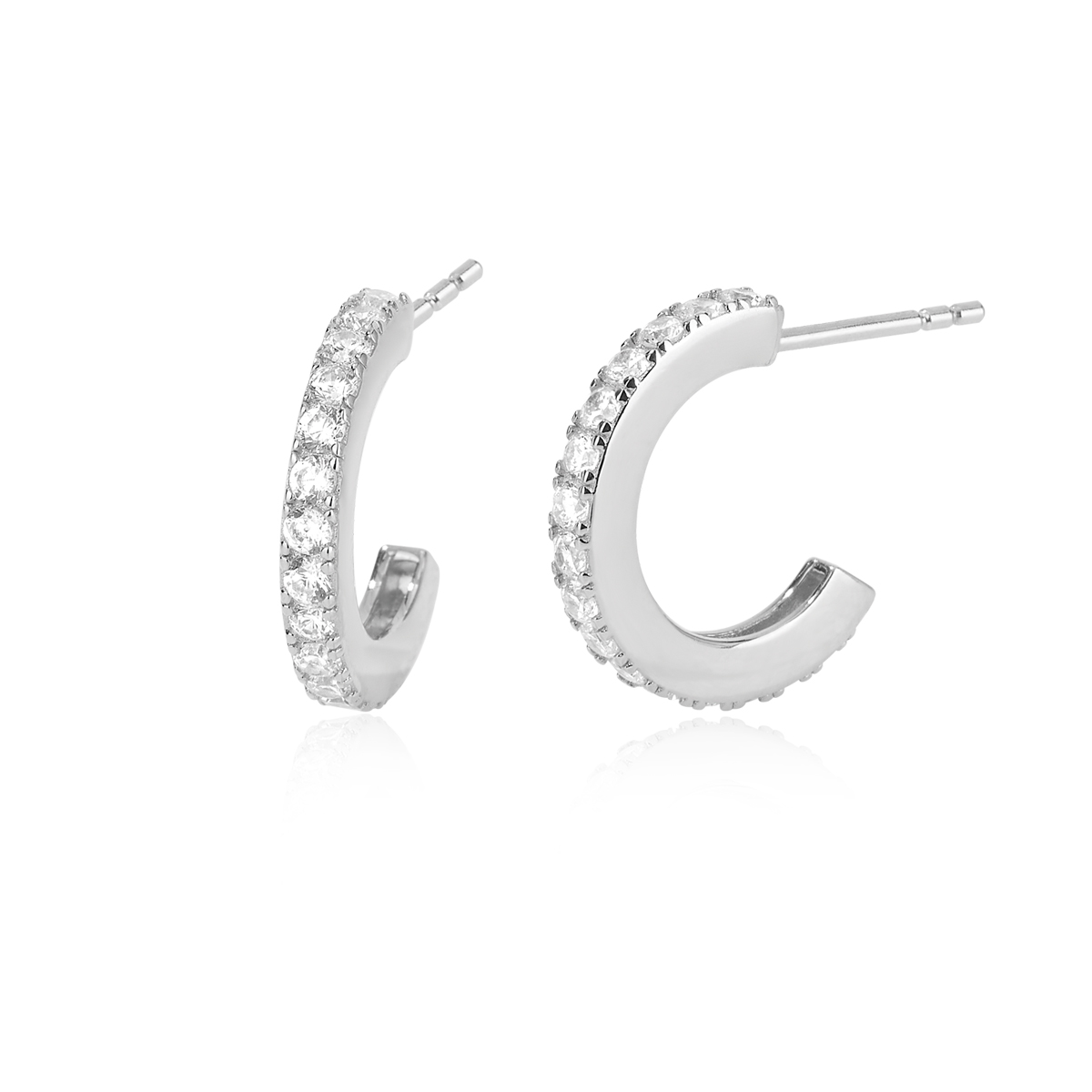 563435.jpg Orecchini a Semi Cerchio in Zirconi Donna Mabina - immagine 1