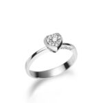 Anello Solitario in oro Bianco e Diamanti 0.10ct con Bimbo Rosè Le Bebé