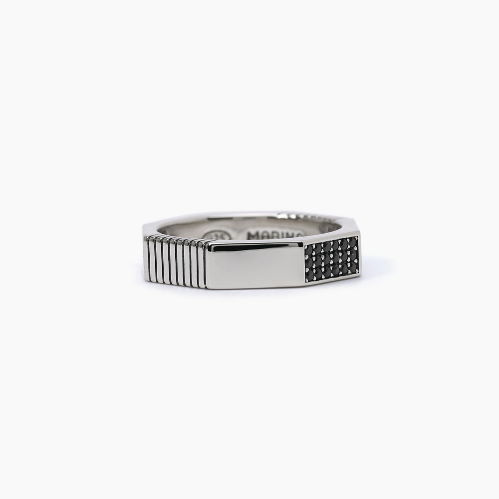 Anello-UomoOttagonale-in-Argento-e-Zirconi-Neri-Mabina-523265.jpg Anello a Fascia Ottagonale in Argento con Zirconi Neri Uomo Mabina - immagine 1