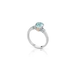 Anello in Oro Bianco Diamanti e Acquamarina R. Giannotti