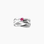 Anello Kidult Intrecciato con Cuore Rosso Donna - Every Day