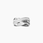 Anello Kidult Fasce Intrecciate con Cuore Donna -Famiglia