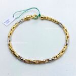 Bracciale Maglia Rolò Allungata Bicolore Oro 18kt Uomo