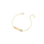 Bracciale in Oro Giallo con Targhetta e Angelo Azzurro Bimbo Roberto Giannotti