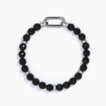 Bracciale con Agata Nera ed Elementi in Zirconi Bianchi Donna Mabina