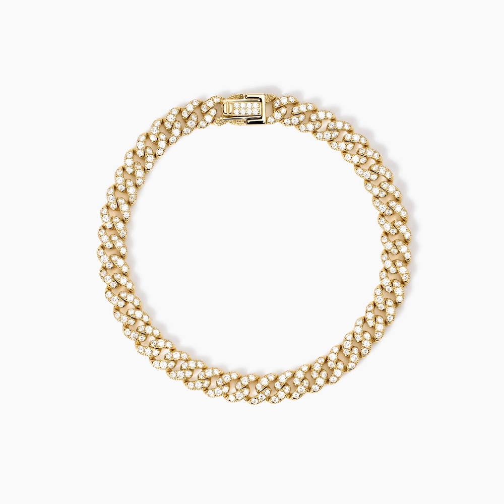 Bracciale-donna-groumette-con-zirconi-bianchi-dotato-idea-regalo-donna-533963-1.jpg Bracciale in Argento Dorato Groumette Diamantata e Zirconi Donna Mabina - immagine 1