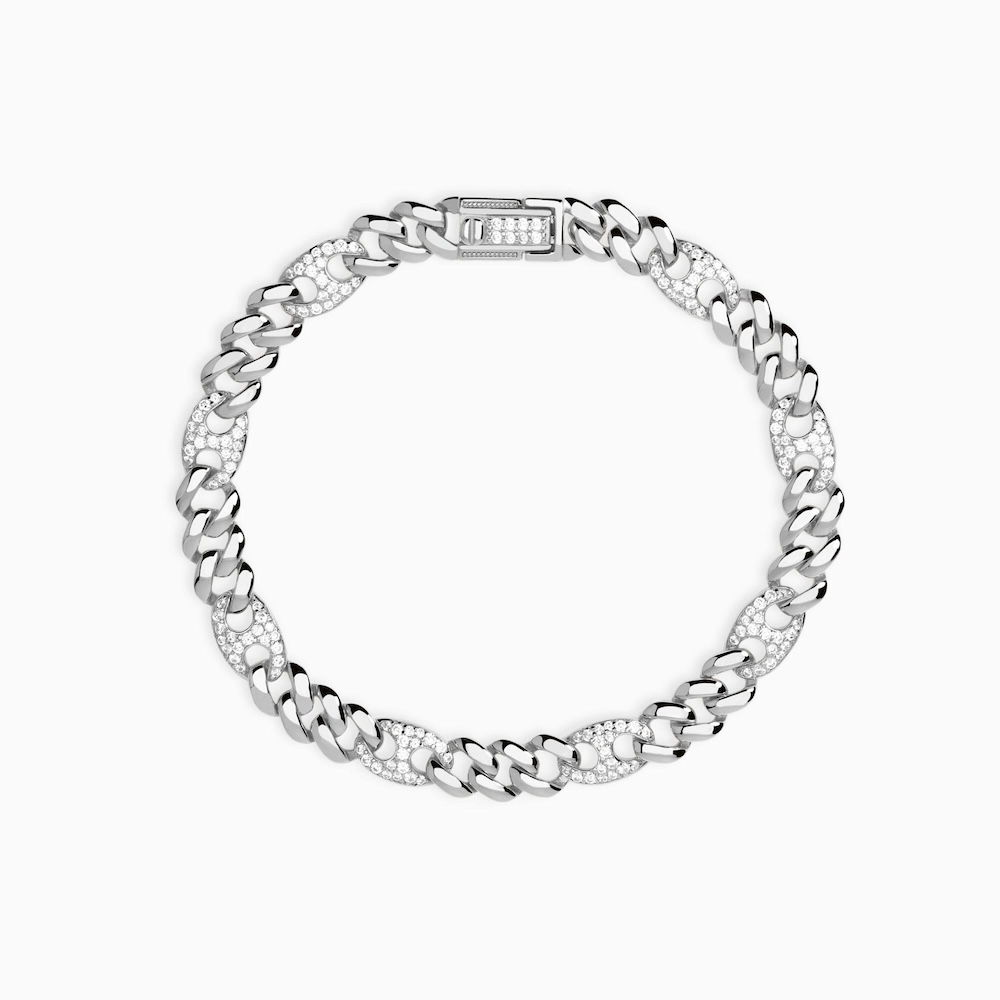 Bracciale-donna-groumette-in-argento-con-dettagli-in-pave-donna-mabina-idea-regalo-per-lei-534062.jpg Bracciale in Argento Groumette e Marine in Zirconi Donna Mabina - immagine 1