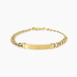 Bracciale Kidult Uomo Dorato Groumette con Piastra Centrale