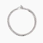 Bracciale in Argento Groumette Diamantata Uomo Mabina