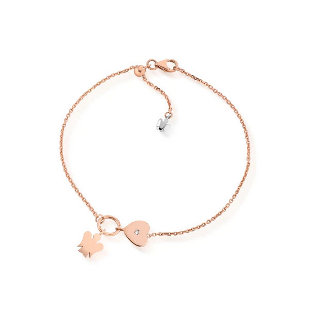 Bracciale-in-oro-rosa-con-angelo-roberto-giannotti-donna-NKT345.jpg Bracciale Oro Rosè con Cuore Diamantino e Angelo Donna R. Giannotti - immagine 1