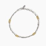 Bracciale in Argento Maglia Marinara e Elementi Dorati Uomo Mabina