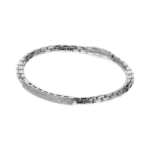 Bracciale in Bronzo Semi Rigido Maglia Veneta e Zirconi Bianchi Donna Bronzallure
