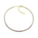 Bracciale Tennis Dorato Viola Degradè in Argento Donna Amen