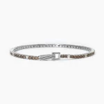 Bracciale Tennis Zirconi Bianchi e Champagne Uomo Mabina