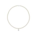 Collana di Perle con Bimba in Oro Bianco e Diamantino Le Bebé - Le Perle
