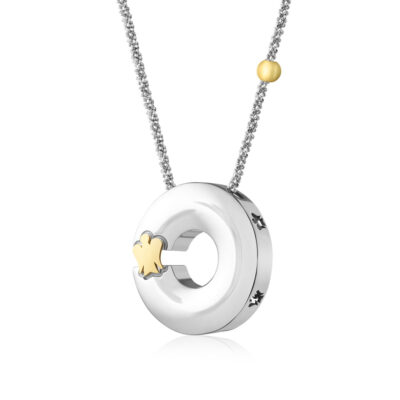 Collana con cerchio in argento e angelo in oro 9kt firmata roberto giannotti nuova collezione alchimia NAG04