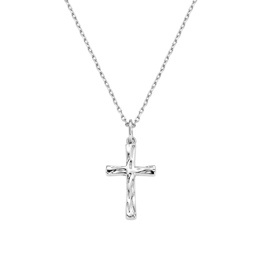 Collana-con-croce-argentata-donna-in-argento-amen-gioielli-CLCRLEB.jpeg Collana Argentata con Croce Venata in Argento Donna Amen - immagine 1