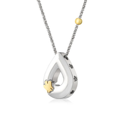 Collana con goccio in argento e angelo in oro 9kt firmata roberto giannotti nuova collezione alchimia NAG05