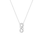 Collana con Doppio Infinito Intrecciato con Zirconi in Argento Donna Amen