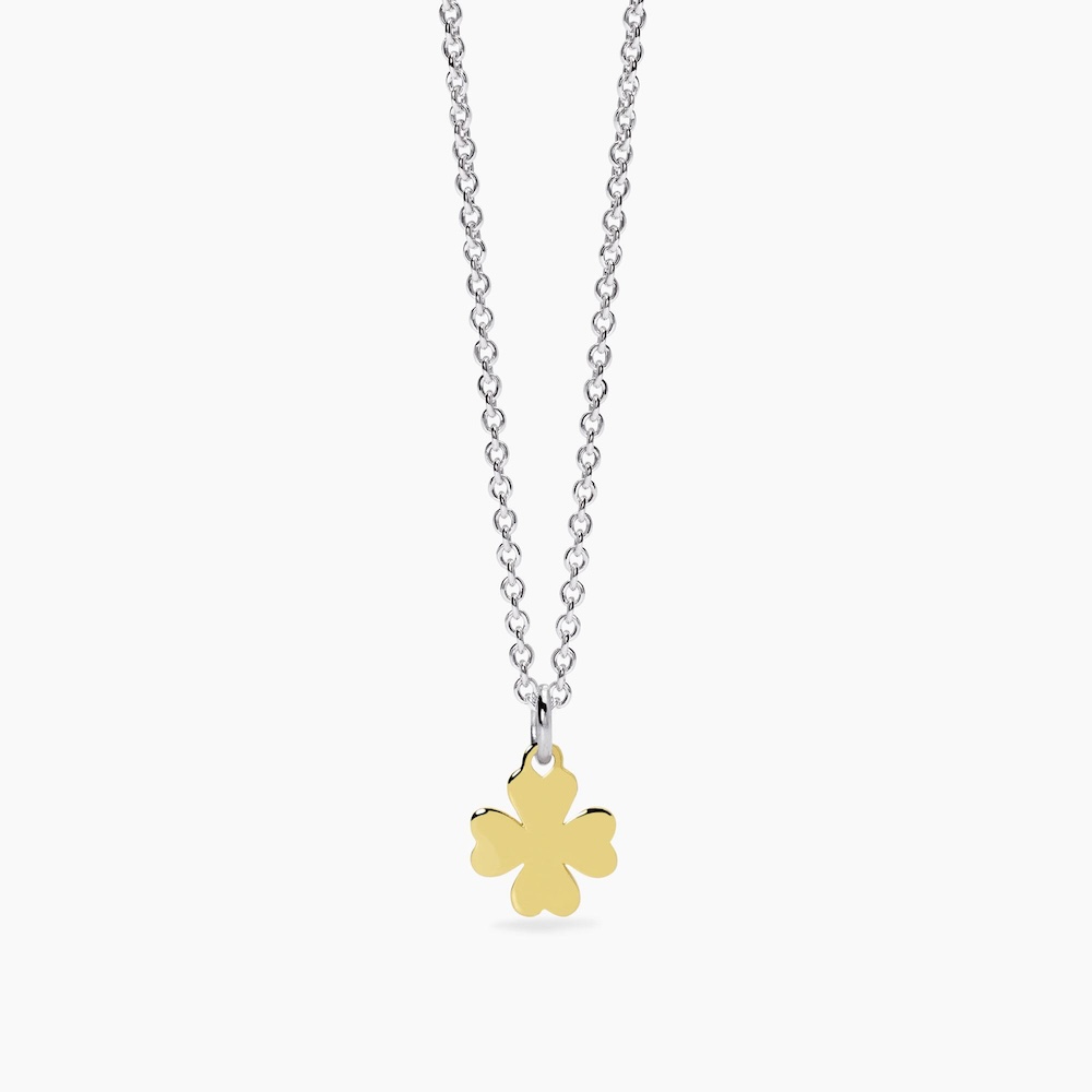 Collana-donna-con-quadrifoglio-in-oro-9kt-e-argento-mabina-553050.jpg Girocollo in Argento con Quadrifoglio in Oro 9kt Donna Mabina - immagine 1