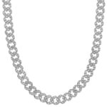 Girocollo in Bronzo Silver Maglia Groumette in Zirconi Donna Bronzallure