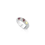 Anello in Argento in Pavè di Zirconi con Cuori Dorati Rosè R. Giannotti