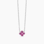 Girocollo con Ciondolo Fiore in Zirconi Rosa in Argento Donna Mabina