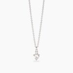 Girocollo con Cuore Bianco Pendente e Zirconi Bianchi Donna Mabina