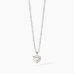 Collana in Argento Cuore Piccolo in Zirconi Contornato Donna Mabina