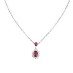 Collana con Ciondolo Lady Kate Rosso Pendente in Argento Donna Amen