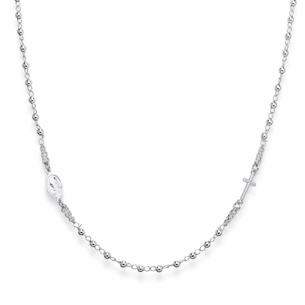 Girocollo-rosario-in-argento-donna-CROB3-.jpg Girocollo Rosario Classico in Argento Unisex Amen - immagine 1