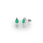 Orecchini a Lobo Oro18kt Diamante e Smeraldo Promesse