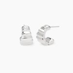 Orecchini in Argento Semi Cerchio Ondulato Donna Mabina