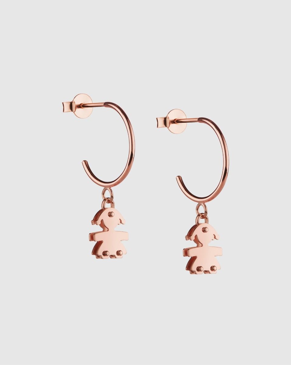Orecchini-Bimba-Le-Bebe-Pendenti-Oro-Rose-LBB555.jpg Orecchini Semicerchio con Pendente Bimba Oro Rosè Le Bebè - I Mini - immagine 1