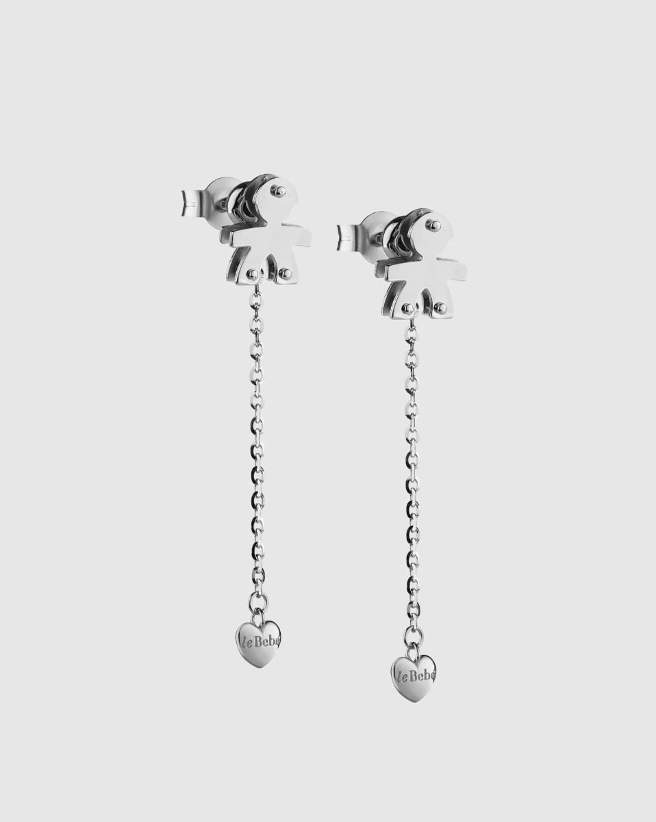 Orecchini-Bimbo-Le-Bebe-con-Cuore-Pendente-LBB531-Nuova-Collezione.jpg Orecchini a Lobo Bimbo con Cuore Pendente Oro Bianco Le Bebè - I Mini - immagine 1