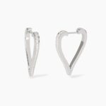Orecchini Cerchio Forma Cuore Allungato con Zirconi Donna Mabina