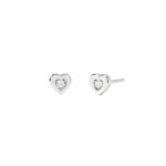 Orecchini in ARG925 Cuore con Diamante 0.05ct Lab Grown Mabina My Diamonds