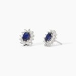 Orecchini Lobo Lady Kate con Zaffiro Blu Sintetico Donna Mabina