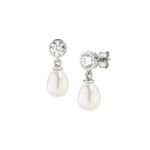Orecchini Punto Luce e Perla Pendente in Argento Donna Amen