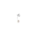 Orecchino in Oro Bianco Bimbo con Diamantino e Perla Le Bebé - Le Perle