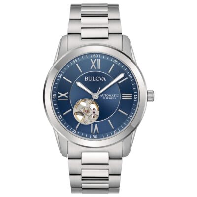 Orologio bulova uomo blu automatico collezione open heart Orologio Bulova solo tempo automatico da uomo collezione Open Heart 96A281
