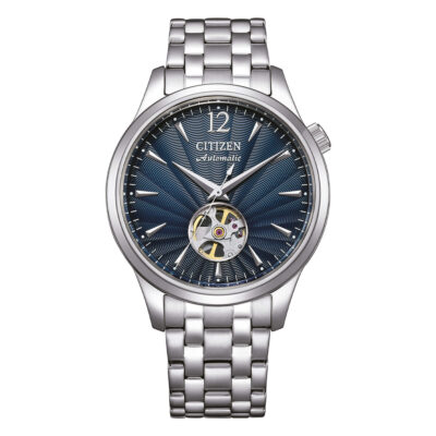 Orologio citizen automatico uomo solo tempo quadrante blu NH9131 73L