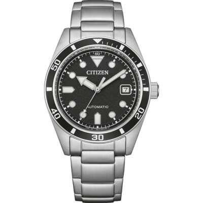 Orologio citizen uomo nero solo tempo automatico collezione marine NJ0221 50E