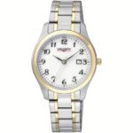 Orologio Solo Tempo Bicolore con Numeri Quadrante Bianco Donna Vagary By Citizen