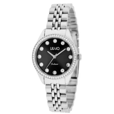 Orologio liu jo nero donna collezione deluxe in argento jubilee idea regalo per lei TLJ2253 1