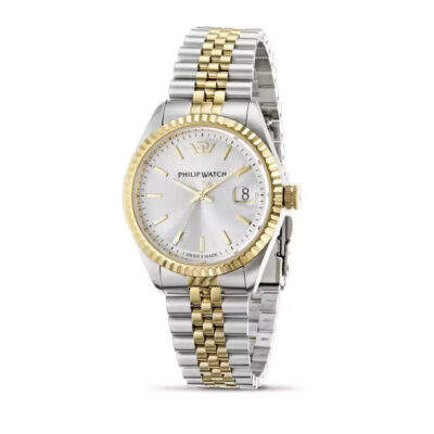 Orologio solo tempo uomo philip watch bianco dorato R8253107012